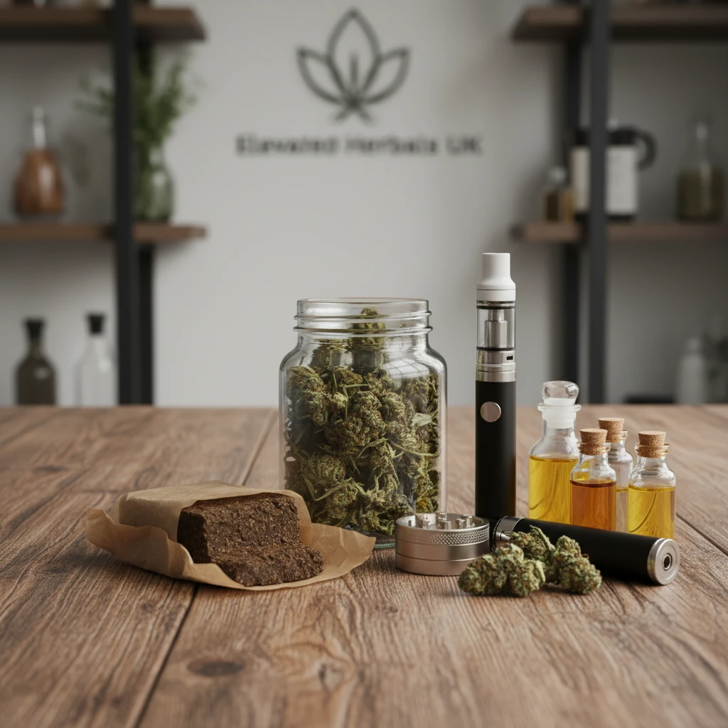 Professional illustration for article about Legal Cannabis Products UK: A Guide to Elevated Herbals