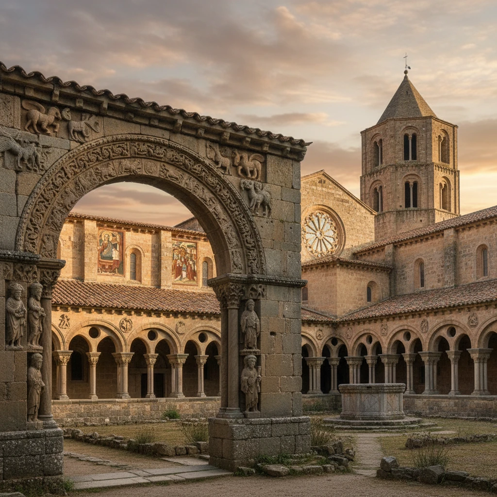 Professionelle Illustration für den Artikel über Die Geheimnisse der spanischen Romanik