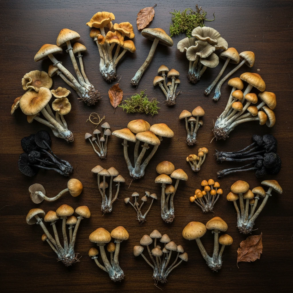 Professional illustration for article about Magic Mushrooms: Find Potent Varieties Online