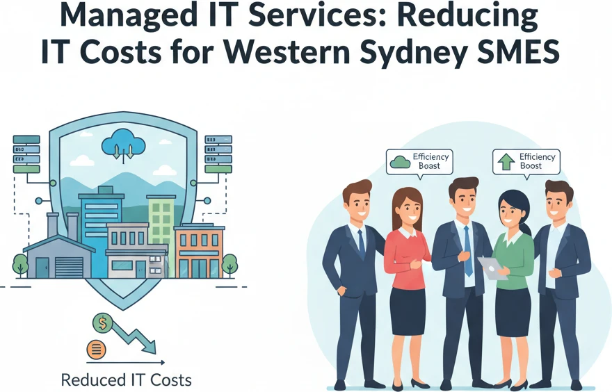 Professional illustration for article about Managed IT Services: Reducing IT Costs for Western Sydney SMEs