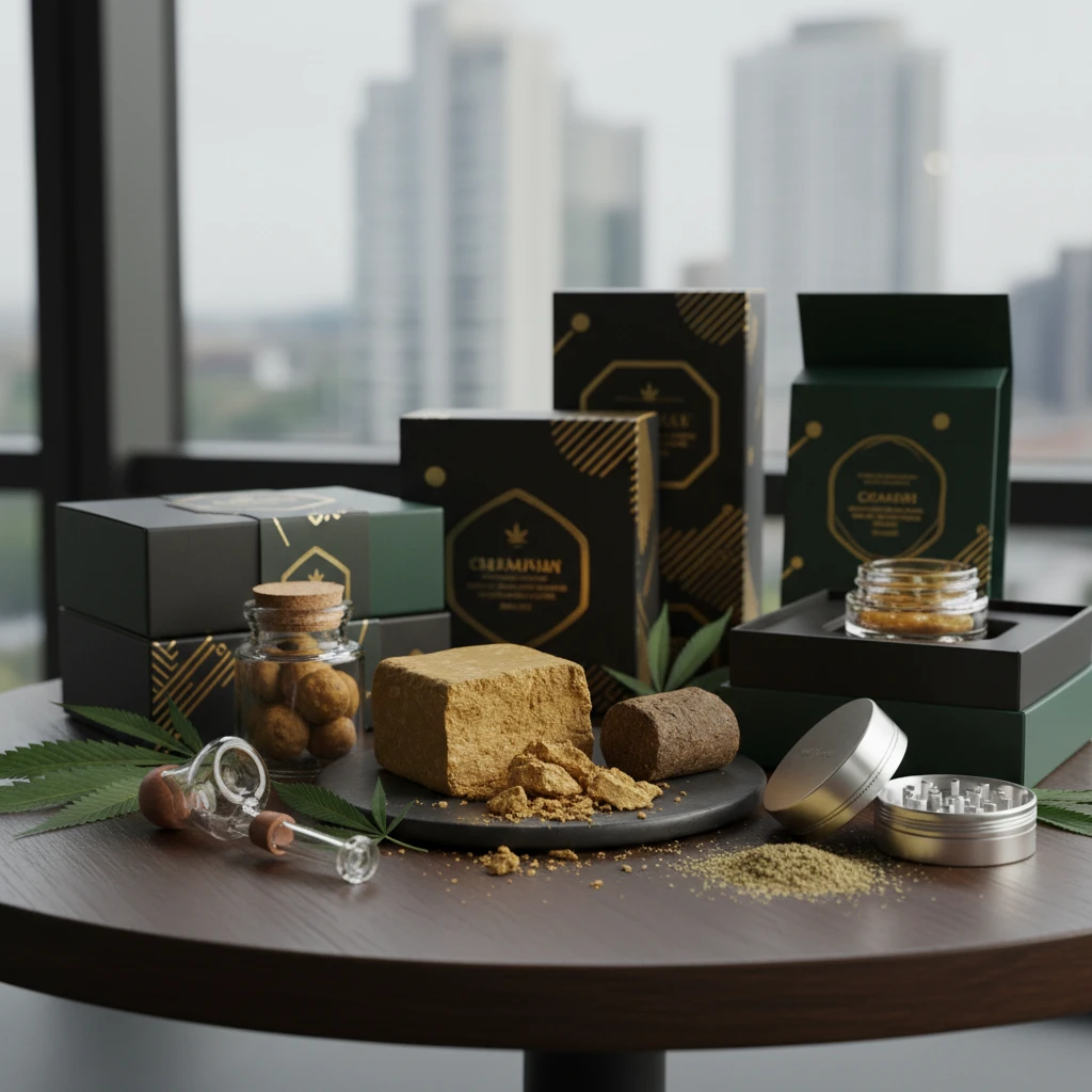 Professional illustration for article about Premium Hashish Products: Buy Online in UK