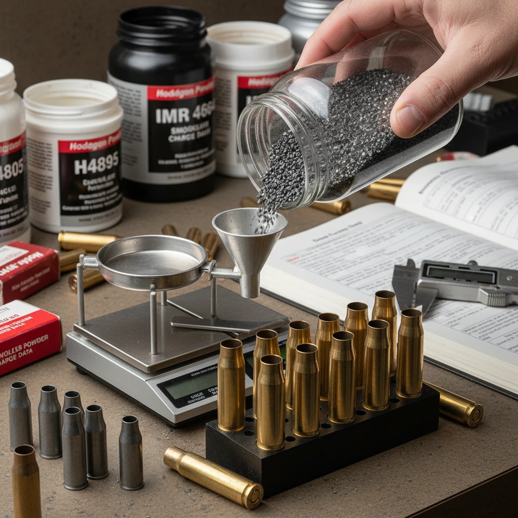 Reloading Data: Mastering Smokeless Gun Powder for Precision Professional illustration for article about Reloading Data: Mastering Smokeless Gun Powder for Precision