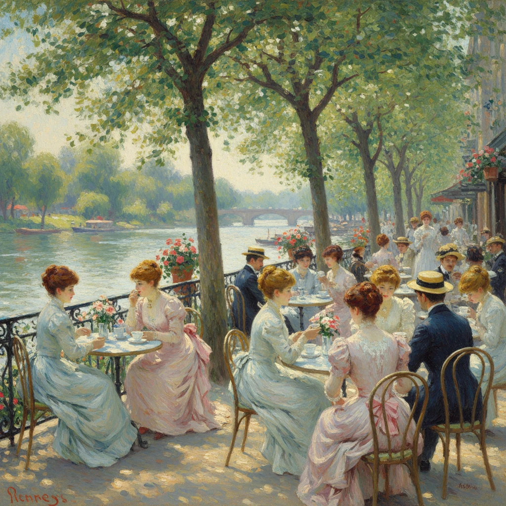 Illustrazione professionale per articolo su Renoir: L'Impressionismo e la Bellezza Effimera