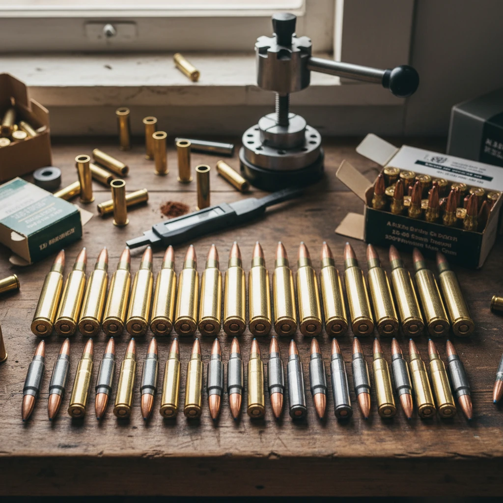 Rifle Ammo Guide: Caliber Selection for Hunters Professional illustration for article about Rifle Ammo Guide: Caliber Selection for Hunters