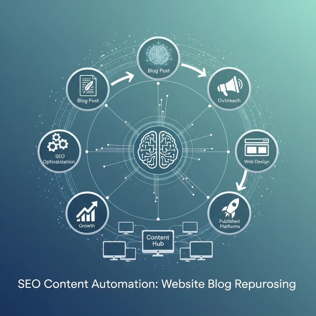 Professional illustration for article about SEO Content Automation: Website Blog Repurposing