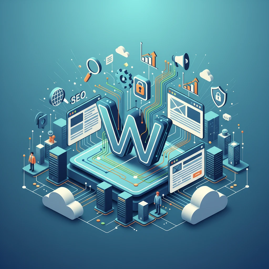 Professional illustration for article about SEO-Friendly WordPress: A Quick Guide for Business Owners