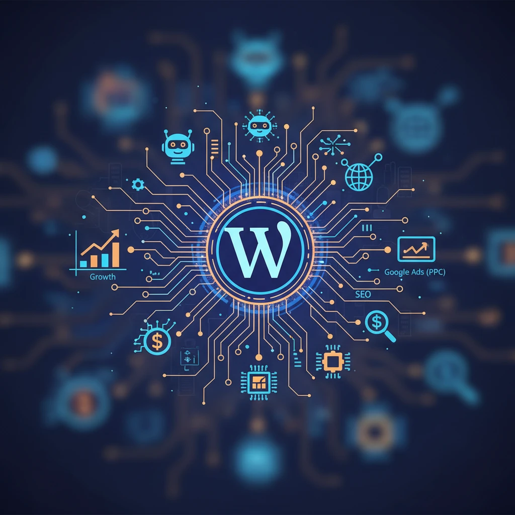 Professional illustration for article about Turn WordPress into a Growth Engine with AI Automation