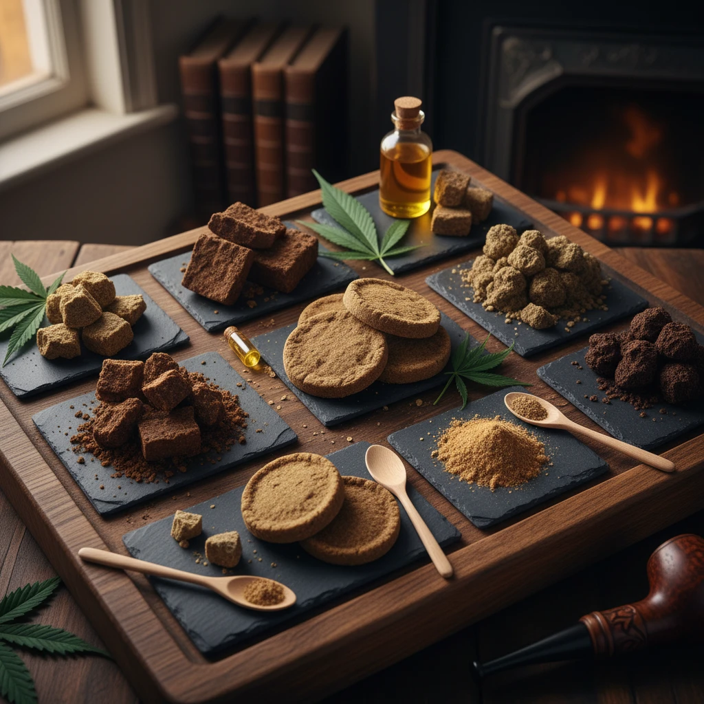 Professional illustration for article about UKs Guide to Quality Cannabis Hashish Selection