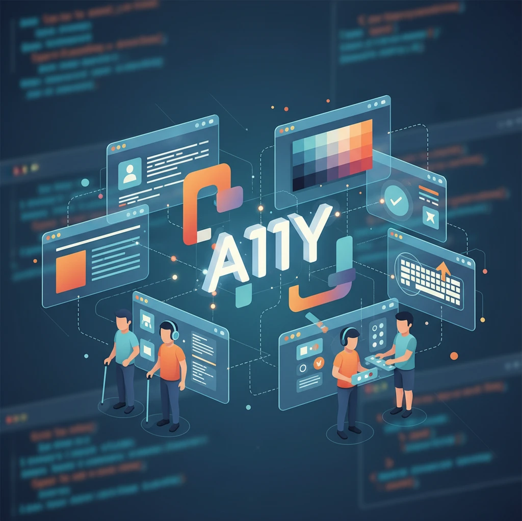 Professional illustration for article about Web Design Accessibility: A Comprehensive Guide