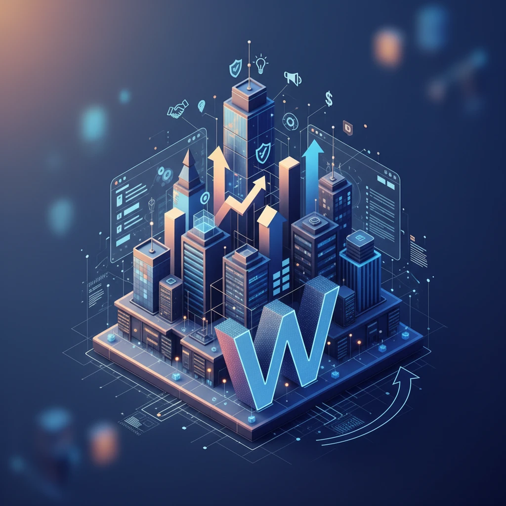 Professional illustration for article about WordPress Web Design: Architecting Growth for Service Businesses