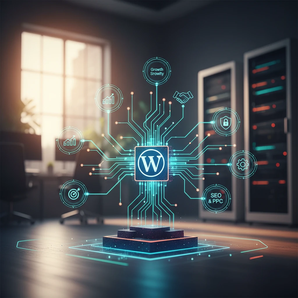 Professional illustration for article about WordPress Web Design: Building Growth Partnerships That Last