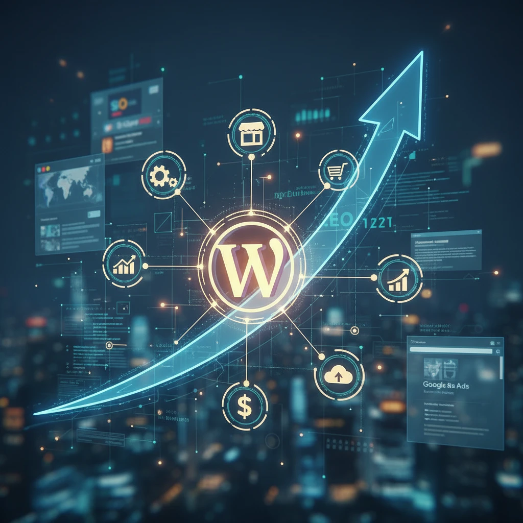 Professional illustration for article about WordPress Web Design: Fueling SMB Growth Since Day One