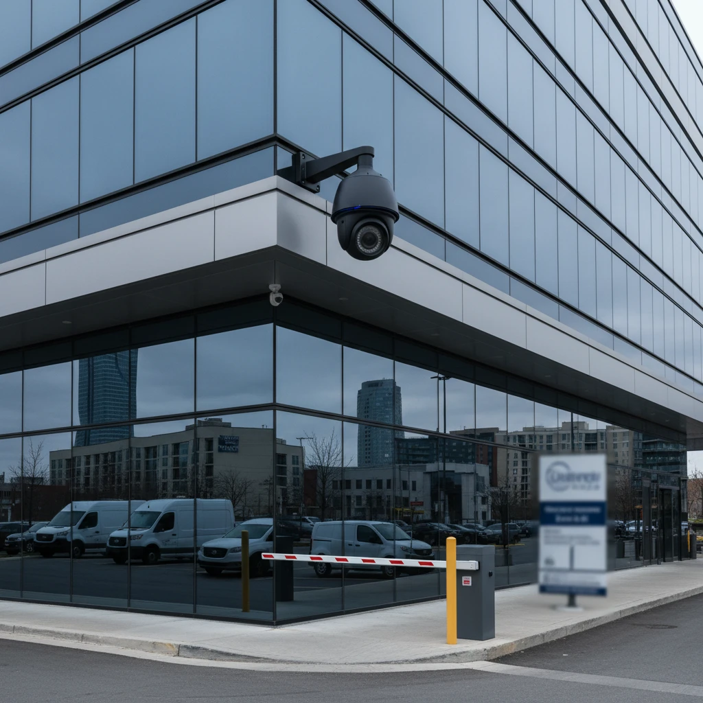 Professional illustration for article about Commercial CCTV Mississauga: Protect Your Assets