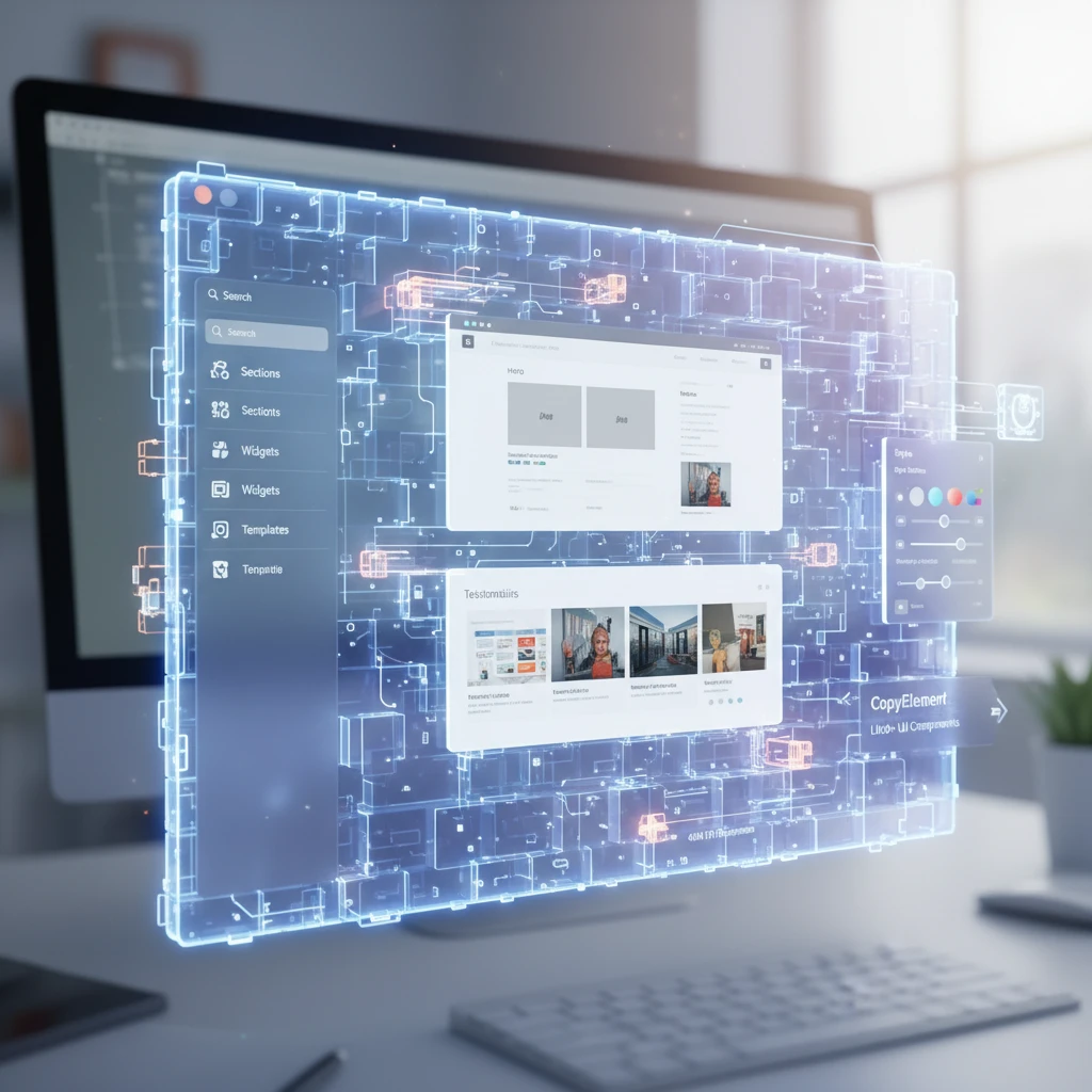 Professional illustration for article about Elementor UX: Guide to Intuitive Website Design