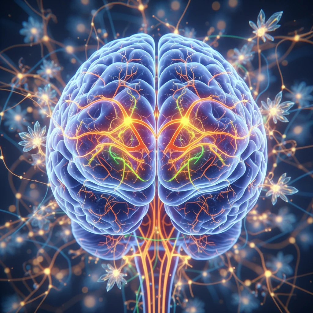 A diagram illustrating the interconnectedness of brain regions involved in addiction, with specific emphasis on dopamine pathways and neural plasticity.