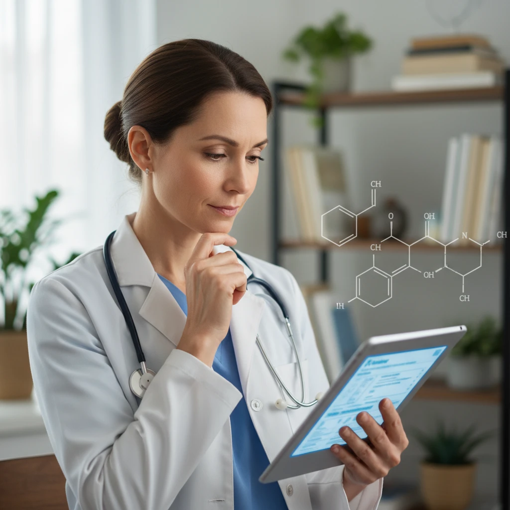 Ibogaine Treatment UK: Expert Recovery Insights A close-up of a medical professional reviewing patient health records with a focused and compassionate expression.